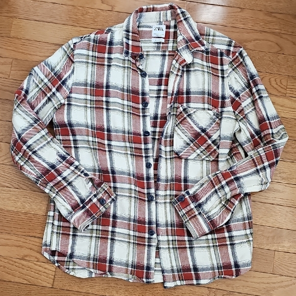 Zara Tops - Zara Plaid Button Up Shacket